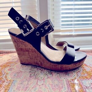 Nine West Women’s Size 8 Black Wedge Sandals